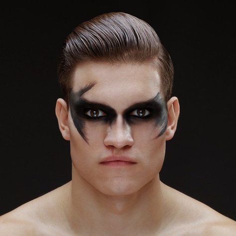 Male Witch Makeup, Male Vampire Makeup, Halloween Makeup Male, Makeup Halloween Hombre, Dark Angel Makeup, Batman Makeup, Edc Makeup, Masquerade Makeup, Demon Makeup