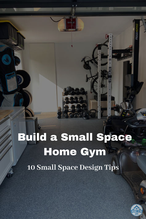 No space to spare in your mini home gym? No problem! Check out our guide to get the most out of your small workout spot. Tiny Home Gym Small Spaces, Small Garage Gym Ideas Layout, Gym Garage Ideas, Half Garage Gym Ideas, Garage Gym Ideas Layout, Home Gym Small Space, Small Garage Gym, Half Garage Gym Ideas Small, Half Garage Gym