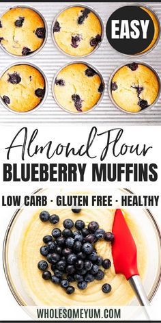 Blueberry Muffins From Scratch, Almond Flour Blueberry, Muffins From Scratch, Recipe With Almond Flour, Low Carb Blueberry Muffins, Almond Flour Blueberry Muffins, Paleo Blueberry Muffins, Keto Blueberry Muffins, Dolce Poche Calorie