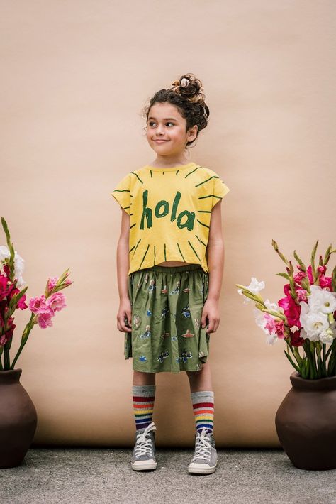 Introducing the Gran Skirt in the Olive Pony print from Wander and Wonder. This flowy, bohemian skirt for girls is the ideal spring and summer skirt. Pair it with your kids favorite sneakers and t-shirt to rock a cool tomboy look. Bohemian Mama, Tomboy Look, Bohemian Skirt, Drop Shoulder Tee, Tie Dye Long Sleeve, Summer Skirts, Bohemian Clothes, Childrens Fashion