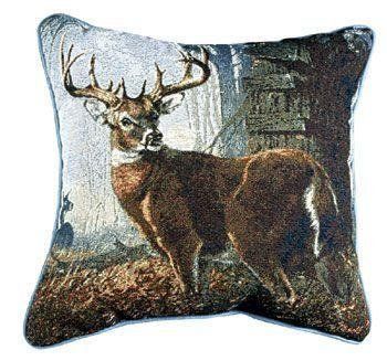 Impending Challenge Deer Hunting Hunter Pillow 17 x 17 USA Made ** You can find out more details at the link of the image. Deer Tapestry, Hunter Christmas Gifts, Cabin Fireplace, Low Sofa, Simply Home, Handmade Pillowcases, Tapestry Pillow, Deer Design, Woven Tapestry