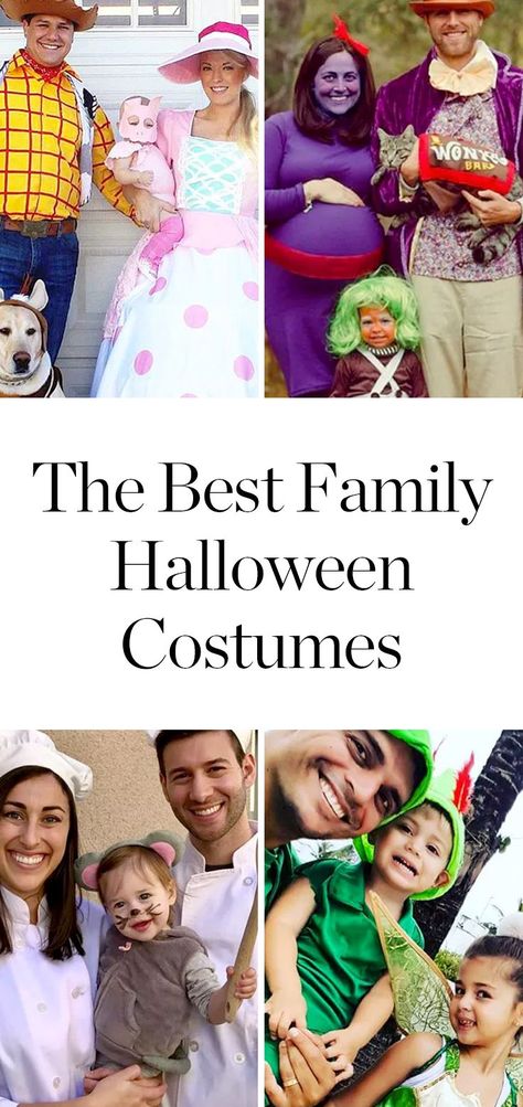 30 Halloween Costumes Your Whole Family Can Get in On via @PureWow via @PureWow Whole Family Halloween Costumes, Family 3 Costumes, Old Macdonald Halloween Costume, Halloween Costumes Family Of Three And Pregnant, Family Halloween Costumes 3 People, Three Person Family Halloween Costume, Halloween Costumes Family Of Three Baby, Simple Family Costumes, Family Halloween Costumes For Three