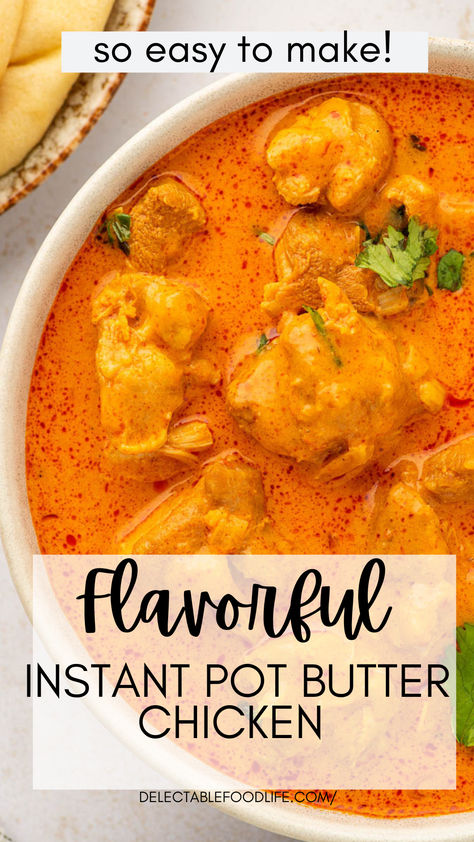 Bowl of Indian Butter Chicken Instant Pot Indian, Healthy Spices, Butter Chicken Sauce, Chicken Over Rice, Healthy Instant Pot, Bone In Chicken Thighs, Chicken Sauce, Indian Butter Chicken, Butter Chicken Recipe