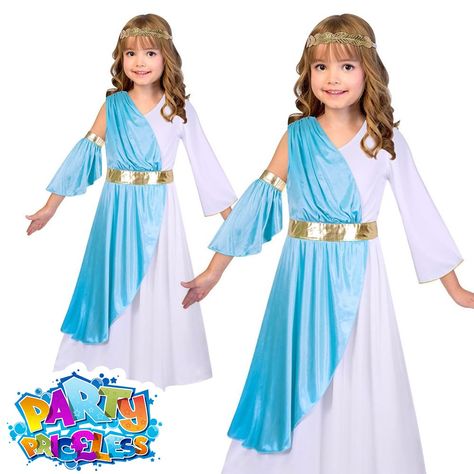 Kids Girls Greek Goddess Costume Roman Toga Childs Fancy Dress Outfit Book Day | eBay Girls Greek Goddess Costume, Greek Goddess Fancy Dress, Toga Fancy Dress, Toga Outfit, Goddess Fancy Dress, Greece Costume, Greek Outfit, Roman Toga, Fancy Dress Costumes Kids