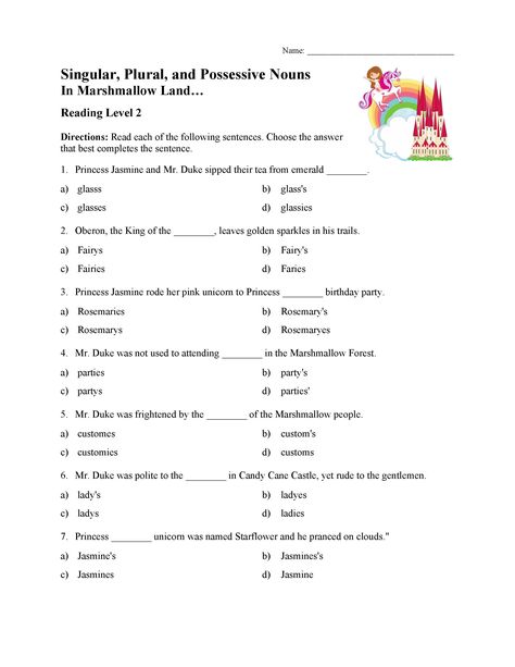 Possessive Nouns Worksheet, Singular Possessive Nouns, Plural Possessive Nouns, Plurals Worksheets, Plural Nouns Worksheet, Proper Nouns Worksheet, Singular Plural, Punctuation Worksheets, 5th Grade Worksheets