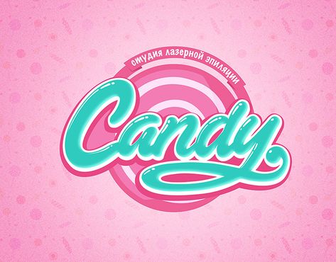 Candy Logo on Behance Candy Logo Design, Candy Shop Logo, Candy Font, Logo Candy, Candy Letters, Pop Logo, St Logo, Sweet Logo, Honey Logo