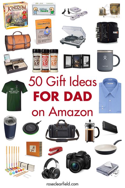 50+ gift ideas for Dad on Amazon. Unique gifts for birthdays, Christmas, Father's Day, and more! #giftideas #dadgifts #uniquedadgifts #birthdaygiftsfordad #giftsonAmazon Amazon Gifts For Dad, Father Gift Ideas Birthday, What To Get Dad For Christmas, What To Get Your Dad For His Birthday, Gift Ideas For Father Birthday, Best Dad Gifts Christmas, Father’s Day Gifts, Bday Gifts For Dad, Birthday Present Ideas For Dad