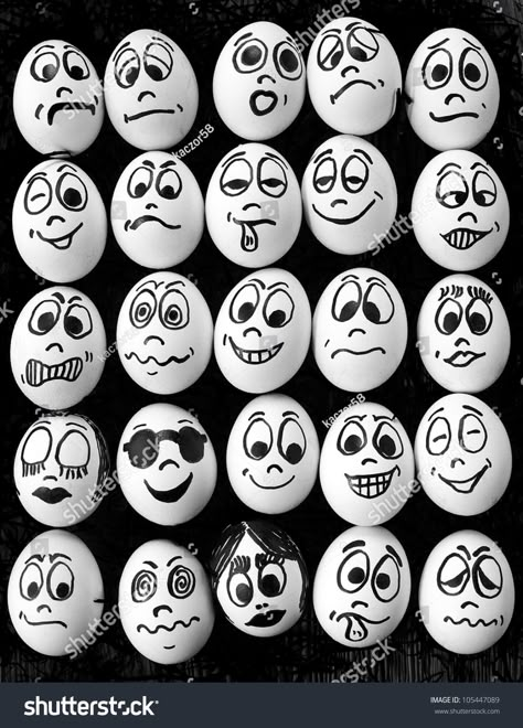 White eggs and many funny faces Egg Faces Sharpie, Egg Faces, Funny Eggs, Different Faces, Painted Rocks Diy, Rock Painting Ideas Easy, Rock Painting Patterns, Egg Painting, Egg Art