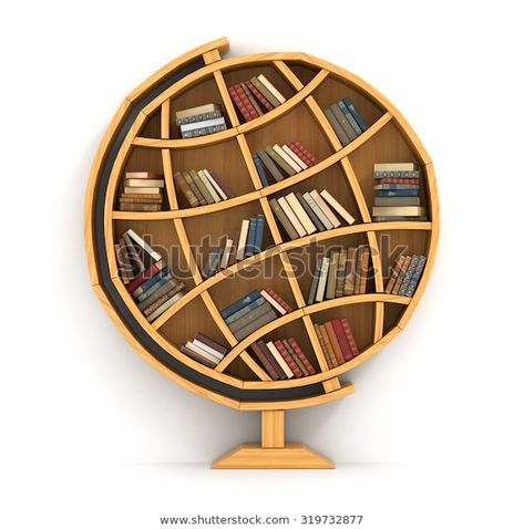 Find Concept Training Wooden Bookshelf Form Globe stock images in HD and millions of other royalty-free stock photos, illustrations and vectors in the Shutterstock collection. Thousands of new, high-quality pictures added every day. Creative Bookshelves, Wooden Bookshelf, Cool Bookshelves, Bookcase Decor, Bookcase Design, Home Library Design, Bookshelf Design, Bookshelves Diy, Shelf Design