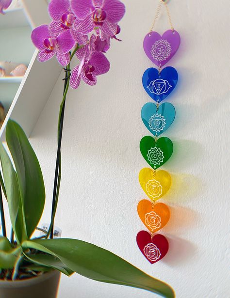 #etsyshop #ChakraWallHanging | #AcrylicWallhanging | #MothersDayGift | #AcrylicDecor | #LaserCutDecor | #AcrylicArt | #ChakraDecor | #Engraved https://etsy.me/3xYmCpV #ChakraHanging #WallArt #rainbowart #rainbowwallhanging #Rainbowwindchime #chakrawindchime #chakras Chakra Wall Hanging, Chakra Decor, Art Chakra, Laser Cut Decor, Hanging Acrylic, Rainbow Wall Hanging, Aura Crystals, Acrylic Decor, Painted Wall