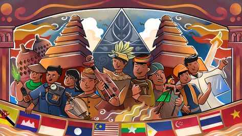 Asean Poster Design, Angklung Art, Art Competition Ideas, Creative School Project Ideas, Book Cover Design Inspiration, Indonesian Art, Digital Art Poster, Infographic Poster, Book Illustration Art