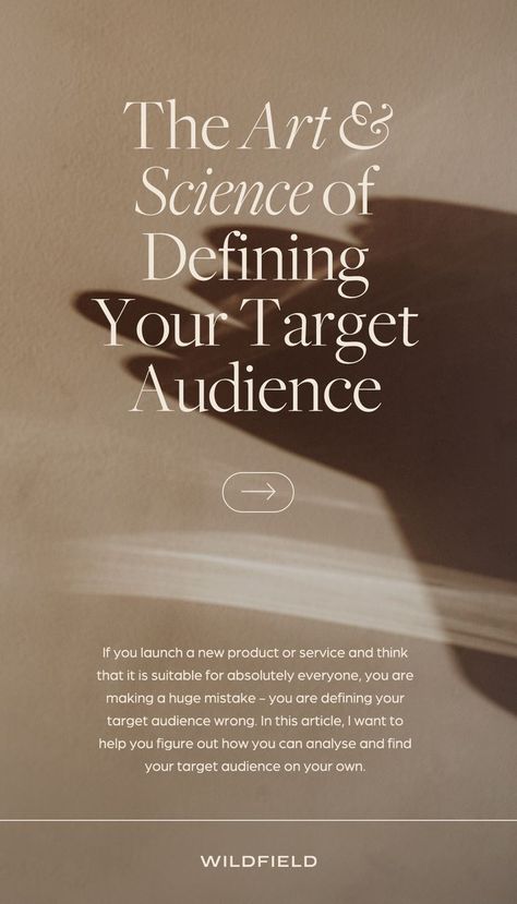 In today's competitive market, identifying your target audience is essential for the success of any business or marketing campaign. Without a clear understanding of who your ideal customer is, it can be challenging to create effective messaging and reach your desired audience. In this article by Wildfield Studio, you will learn how to define your target audience and the benefits of doing so. Creative Branding Design, Creative Design Studio, Sustainable Beauty, Digital Marketing Design, Print Design Art, Visual Identity Design, Ideal Customer, Marketing Campaign, Branding Design Inspiration