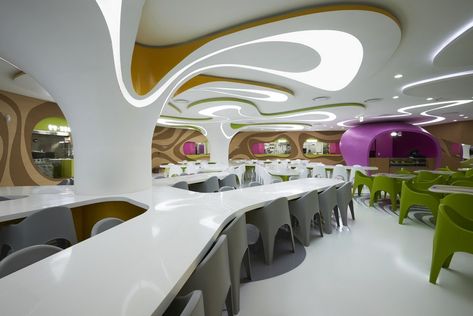 25 Best Interior Design Projects by Karim Rashid Futuristic Store, Food Court Design, Alexander Girard, Karim Rashid, Creative Coffee, Modern Restaurant, Patricia Urquiola, Plywood Furniture, Food Court