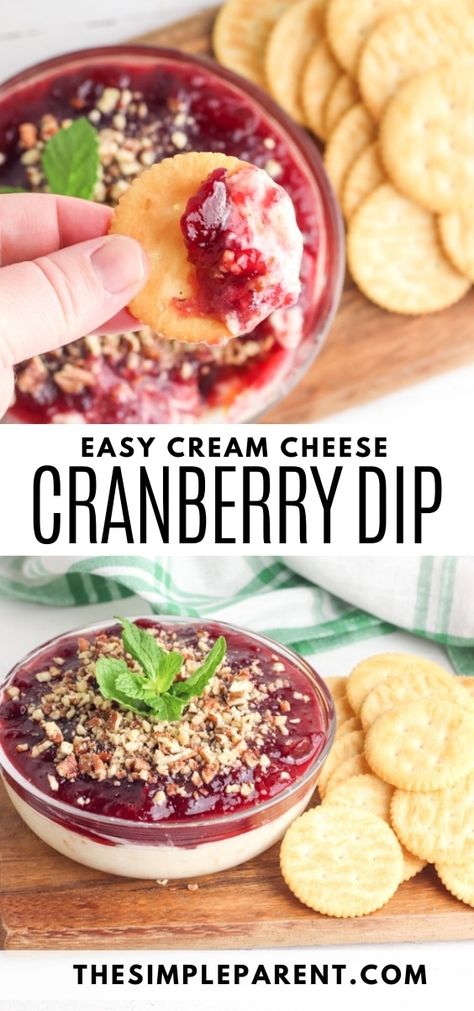 EASIEST Cranberry Cream Cheese Dip - Holiday Appetizer Must Have! Cream Cheese Cranberry Dip, Cranberry Cream Cheese Dip, Cranberry Dip, Cream Cheese Recipes Dip, Christmas Cranberry, Cream Cheese Appetizer, Cream Cheese Dip, Appetizers Christmas, Cranberry Cream Cheese