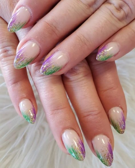 Simple Mardi Gras Nails, Mardi Gras Nails Ideas, New Orleans Nails, Mardi Gras Nail Designs, Mardi Gras Nails Design, Nails Design Simple, Nails Ideas Simple, Carnival Nails, Mardi Gras Nails