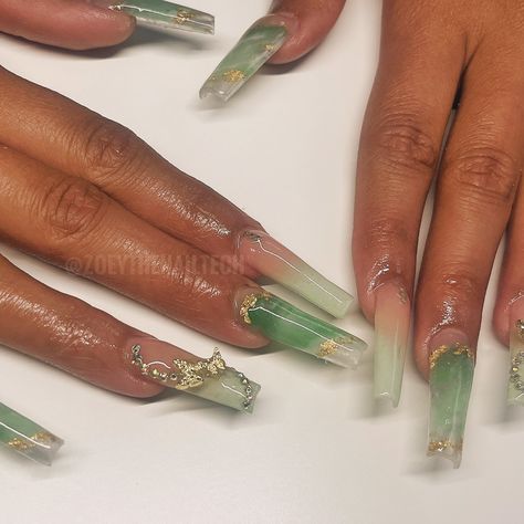 green for hawaiʻi 💚🌿🥑🍃🐢🥝 Green Nails Black Women, Green Long Nails, Nails Green French Tip, Gel Nails Green, Nails Green French, Nails Black Women, Green French Tip, Green French, Nails Green