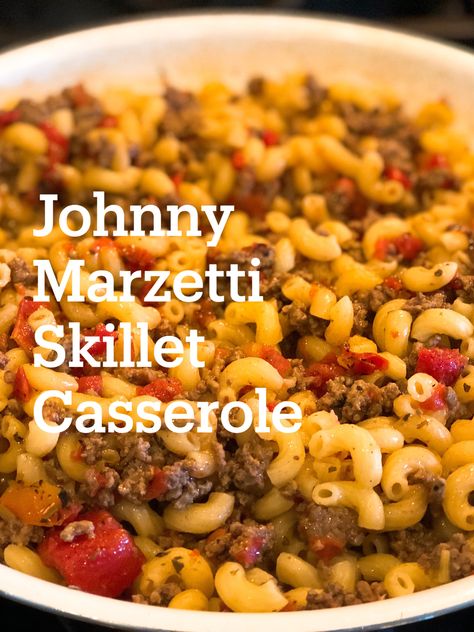 This Johnny Marzetti Skillet Casserole will easily become your favorite go-to weeknight meal! This stove top take on the classic Johnny Marzetti casserole is made in one pot and ready in 30 minutes! Johnnie Marzetti Recipe, John Marzetti Casserole, Johnny Marzetti Recipe Casseroles, Johnny Marzetti Recipe, Johnny Marzetti Casserole, Marzetti Casserole, Johnny Marzetti, Skillet Casserole, Work Recipes