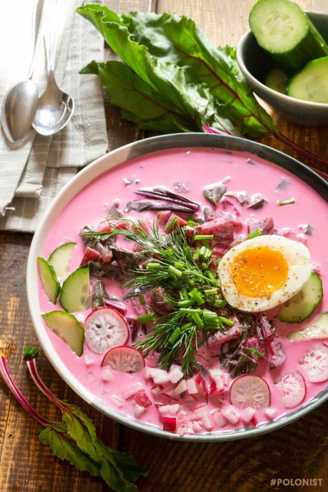 Polish Cold Beet Soup (Chłodnik) [RECIPE!] | Polonist Kvass Recipe, Beet Soup Recipes, Polish Soup, Cold Images, Cold Soup Recipes, Butter Mashed Potatoes, Beetroot Soup, Creamed Cucumbers, Beet Soup