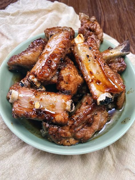 Sweet and Sour Pork Ribs - TheCantoneseCook Sweet And Sour Pork Ribs, Cantonese Recipes, Scallion Pancakes Chinese, Rice And Gravy, Cantonese Food, Cantonese Cuisine, Sweet And Sour, Food Categories, Authentic Recipes