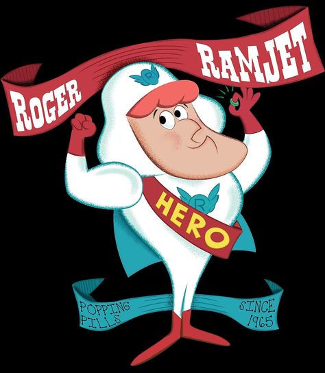 Roger Ramjet - hero of our nation by GraficBakeHouse Roger Ramjet, Robot Poster, Childhood Images, Vintage Coloring Books, Old School Cartoons, Cartoon Crazy, Vintage Cartoons, 80s Nostalgia, Classic Cartoon Characters