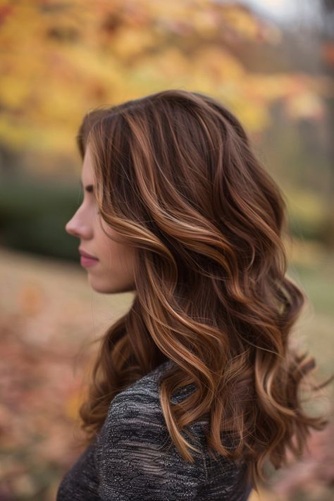 20 Beautiful Ideas For Fall Highlights On Brown Hair Subtle Highlights For Auburn Hair, Dark Brown Hair With Chestnut Highlights, Fall Caramel Balayage, Subtle Auburn Highlights In Brown Hair, Fall Hair Color For Brunettes Caramel, Hair Color Ideas For Brunettes For Fall Caramel Highlights Short, Natural Auburn Hair With Highlights, Chestnut Brown Hair With Highlights, Caramel Highlights Brown Hair