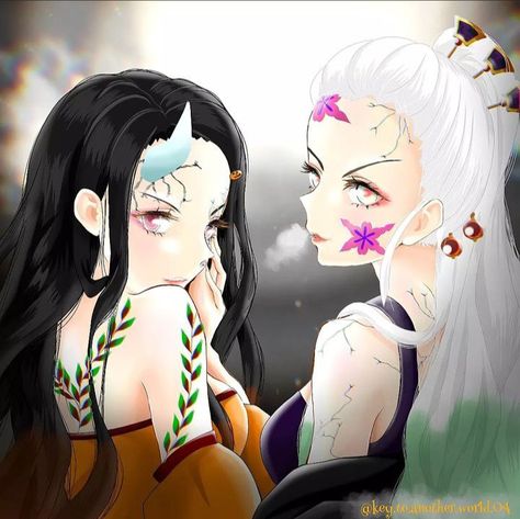 Nezuko X Daki, Daki X Nezuko, Daki And Nezuko, Nezuko Kamado, Anime Demon, Demon Slayer, Beautiful Art, Best Friends, Ships