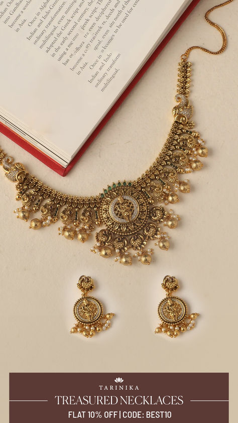 USE CODE : BEST10 & get FLAT 10% OFF!!! Witness the royalty of Indian necklaces - intricate designs and meticulous precision. A wide range of Indian jewelry pieces are awaiting! Royal Necklaces, Layered Pearl Necklace, Indian Necklace, Necklace Collection, Antique Pendant, Necklace Sets, Gold Jewellery Design Necklaces, Cz Necklace, Antique Necklace