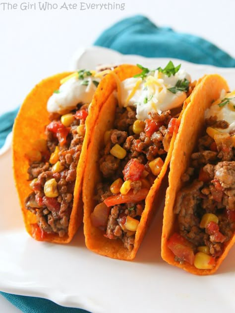 Texas Tacos and a Giveaway Texas Tacos, Top 10 Healthy Foods, Taco Stuffed Peppers, The Girl Who Ate Everything, Easy Taco Recipes, 10 Healthy Foods, Healthy Version, Easy Taco, Tex Mex Recipes