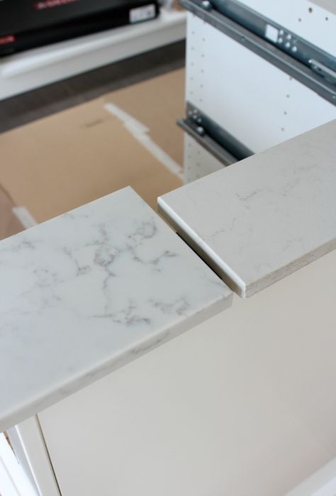 Marble Quartz Countertop Options for Our Kitchen - TCE Stone 4005 - Frosty Carrina by Caesarstone - Satori Design for Living Kitchen Marble Countertops, Ceasarstone Countertops, Frosty Carrina Caesarstone, Marble Quartz Countertop, Small Rustic House, Splash Backs, Cheap Fall Decor, Diy Kitchen Projects, Marble Countertops Kitchen