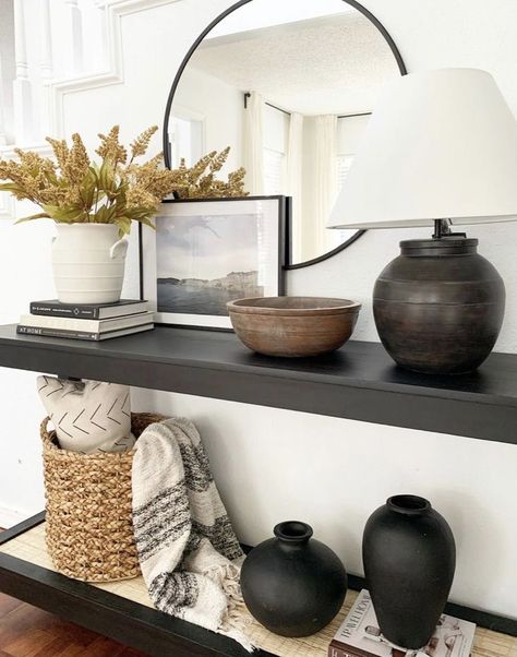 Console Decor, Entry Table Decor, Console Table Styling, Table Lamp Black, Console Table Decorating, Entry Decor, Entryway Table Decor, Foyer Decor, Home Entrance Decor