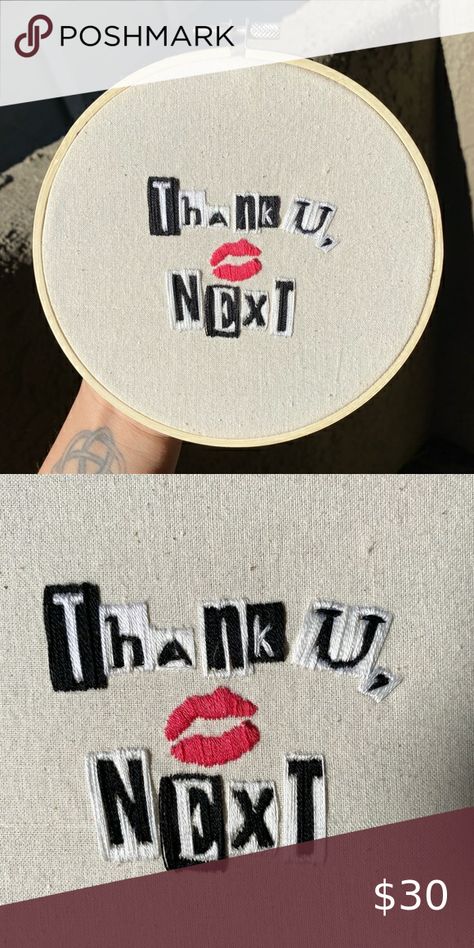 Ariana Grande Thank U Next Embroidery Wall Art Ariana Grande Embroidery, Ariana Grande Thank U Next, Hoop Wall Art, Ariana Grande Album, Thank U Next, Embroidery Hoop Wall, Wall Art Wooden, Embroidery Hoop Wall Art, Embroidery Wall