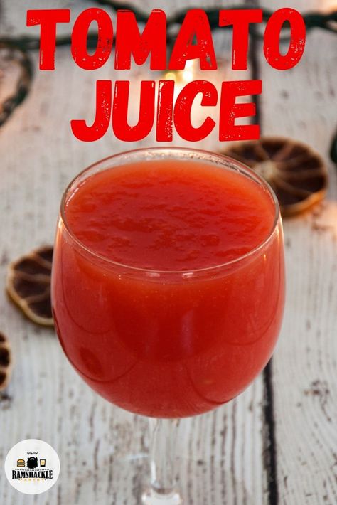 A fresh and easy homemade Tomato Juice recipe that you can drink straight or use for drinks like a Bloody Mary or Bloody Beer. This tastes so good and it is gratifying to use tomatoes from your own garden for this healthy drink. #tomatojuice #bloodymary via @ramshacklepantr Tomato Cocktail Recipe, Homemade Tomato Juice Recipes, Tomato Juice From Fresh Tomatoes, Fresh Tomato Juice Recipe, Tomato Smoothie Recipes, Canning Tomato Juice, Homemade Tomato Juice, Tomato Juice Recipes, Freezing Recipes