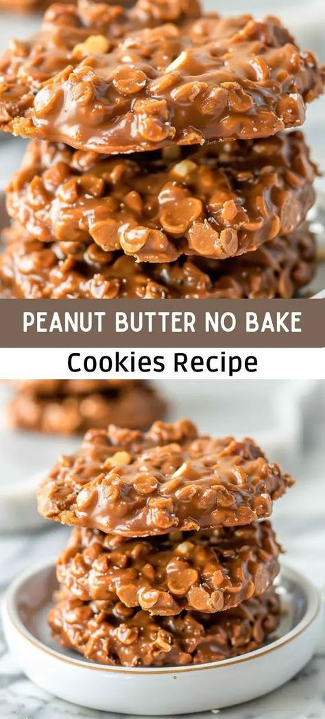 Easy Peanut Butter No Bake Cookies Recipe Peanut Butter Snacks Easy, Peanut Butter Desserts Easy, No Bake Cookie Recipe, No Bake Cookies Recipe, Peanut Butter No Bake Cookies, Best No Bake Cookies, Oatmeal No Bake Cookies, Peanut Butter Dessert Recipes, Easy No Bake Cookies