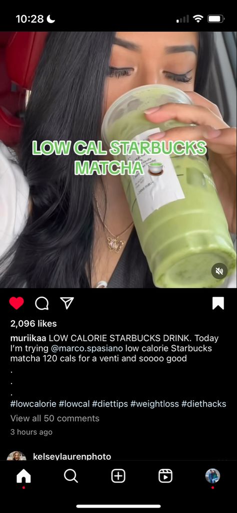 Low Calorie Starbucks, Low Calorie Starbucks Drinks, Starbucks Matcha, Starbucks Drink, Starbucks Venti, Low Cal, Starbucks Drinks, Diet Tips, Low Calorie