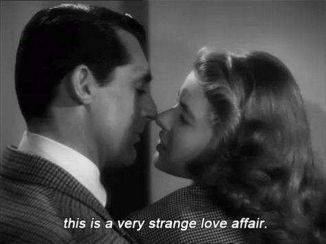 This Is A Very Strange Love Affair GIF - Affair LoveAffair StrangeLoveAffair - Discover & Share GIFs Notorious Movie, Movie Kisses, Jean Gabin, Robert Pattinson Twilight, Kissing Quotes, Old Hollywood Movies, Best Kisses, Ingrid Bergman, Lauren Bacall