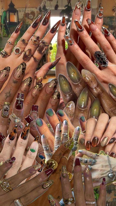 nails Maximalist Short Nails, Maximalist Nails, Dark Maximalist, Nails Christmas, Nails Summer, Short Nails, Christmas Nails, Stylish Nails, Pretty Nails