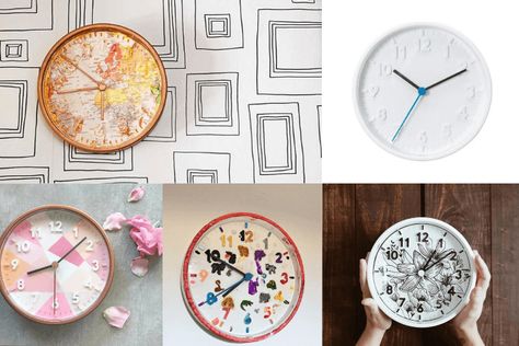 You may not want the IKEA STOMMA clock plain. The clock is so easy to personalise. You'll be wondering why you didn't do it any sooner. Ikea Wall Clock, Ikea Clock Hack, Clock Ikea, Wall Clock Ikea, Ikea Clock, Ikea Hack Kids, Fun Rainy Day Activities, Diy Design Ideas, Clock Craft