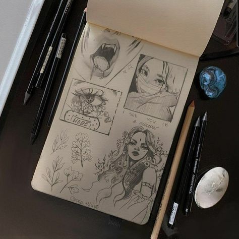 Sketchbook Ideas Aesthetic Pencil, Sketchbook Ideas Aesthetic, Gcse Art Sketchbook, Sketchbook Inspo, Artist Aesthetic, Dark Art Drawings, Sketchbook Ideas, Sketchbook Pages, Kitty Wallpaper