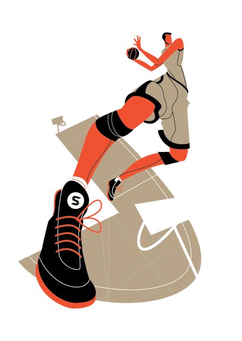 Basketball Illustration, Sports Illustrations Design, Running Design, Sport Illustration, Sport Art, Sports Art, Basketball Player, Sport Poster, Flat Illustration