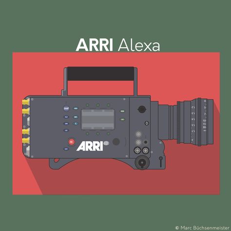 Flat version of the Arri Alexa done in Illustrator. Arri Camera, Arri Alexa, Cinema Camera, Flat Design, Cameras, Illustrator, Lab, Graphic Design, Design