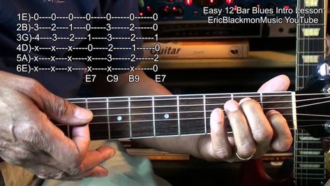 EASY Cool 12 Bar Blues Guitar Intro #1 Learn In 4 Minutes EricBlackmonMu... Guitar Training, 12 Bar Blues, Guitar Lessons For Kids, Guitar Easy, Guitar Things, Song Chords, Guitar Songs For Beginners, Electric Guitar Lessons, Blues Guitar Lessons