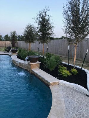 Landscaping Around Inground Pool Ideas, Pool Surround Ideas Backyard, Backyard Amenities, Pool Area Landscaping, Landscaping Around Pool, Backyard Renovation, Inground Pool Landscaping, Dream Backyard Pool, Freeform Pools