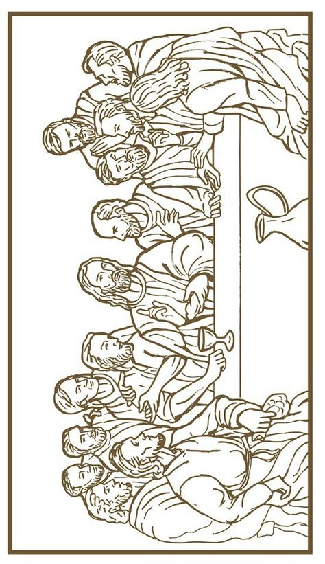 Last Supper Coloring Page The Last Supper Coloring Page, Last Supper Coloring Page, Jesus Coloring Pages, Holy Thursday, Jesus Drawings, Aktiviti Kanak-kanak, Jesus Tattoo, Bible Coloring Pages, The Last Supper