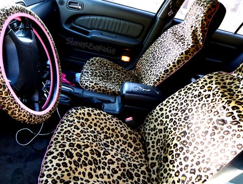 leopard Girly Car Accessories, Car Accessories For Girls, Girly Car, Pink Car, Va Va Voom, Jeep Renegade, Pink Leopard Print, My Dream Car, Lowrider