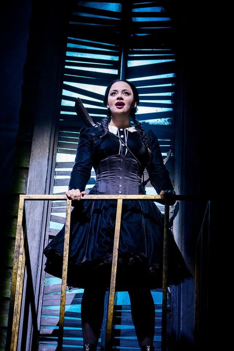 Addams Family Musical Wednesday, Addams Family Musical Costumes, Adams Family Musical, Addams Family Broadway, Addams Makeup, Wednesday Costume, Addams Family Musical, Carrie Hope Fletcher, Wednesday Addams Costume