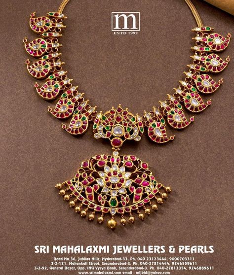 Mango Mala Jewellery, Mango Mala, Mala Jewelry, Kundan Work, Antique Gold Jewelry Indian, Antique Jewellery Designs, Beautiful Gold Necklaces, Antique Jewelry Indian, Gold Wedding Jewelry