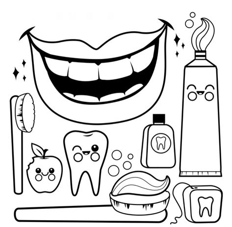 Dental Posters, Teeth Pictures, Kedokteran Gigi, Dental Kids, Apple Coloring, Clinic Design, Teeth Care, Oral Health Care, Dental Hygiene