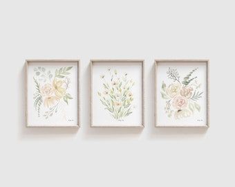 Watercolor Flower Nursery, Wildflower Paintings, Nursery Art Girl, Flower Nursery, Watercolor Floral Print, Watercolor Flower Art, Baby Girl Nursery, Flower Artwork