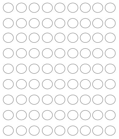 Printable Circle Dots...perfect for making table scatter, craft projects, sewing patterns, appliques, coloring pages, number practice, and more! 100 Circles, Letter Stencils Printables, Subway Art Printables, Royal Icing Templates, Macaron Template, Number Practice, Printable Circles, Dots Free, Royal Icing Transfers