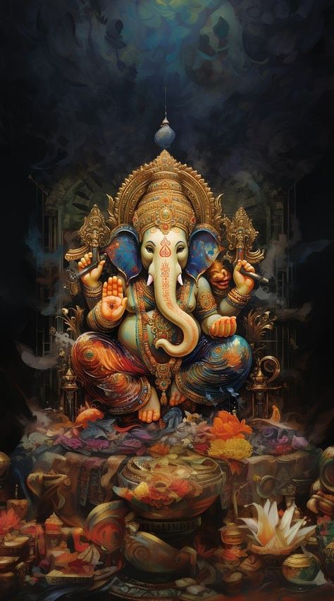 Lord Ganesha Hd Wallpaper For Mobile, Ganesh 4k Wallpaper, Hanuman Live Wallpaper, Ganesha Art Illustration, Photos Of Ganesha, Ganesh Chaturthi Decoration, Ganesh Wallpaper, 4k Wallpaper For Mobile, Happy Ganesh